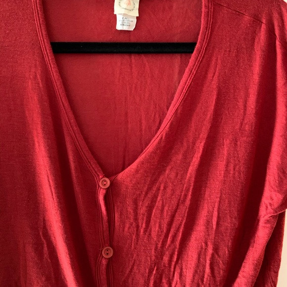 Tomato Red Button Down - Picture 2 of 2